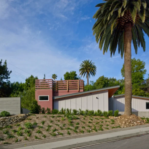 Malibu home front of residence construction project