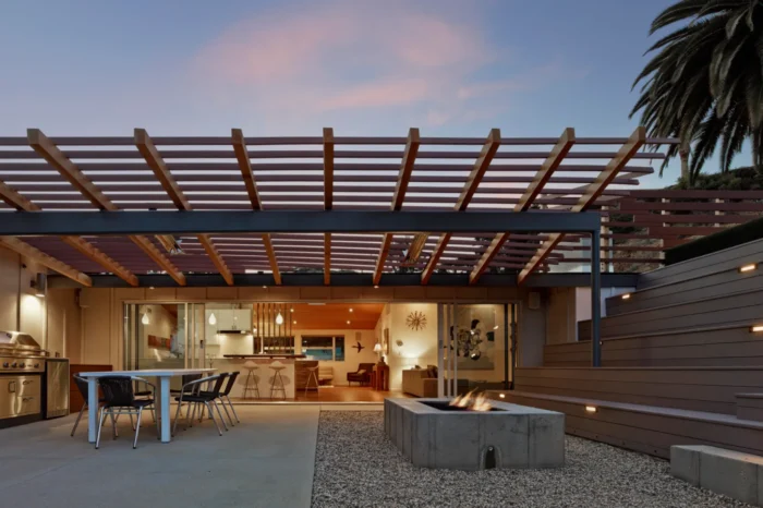 back patio of malibu home project